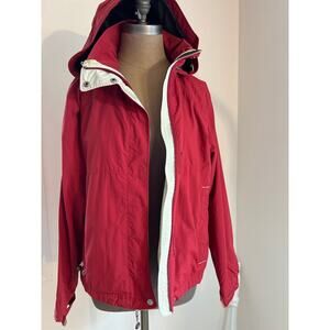 L.L. Bean women's heavy lined nylon hooded‎ shell, SM, red